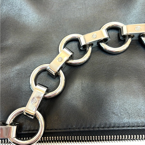 Michael Kors Gianna Convertible Medium Leather Messenger Crossbody Bag Black - Picture 12 of 16